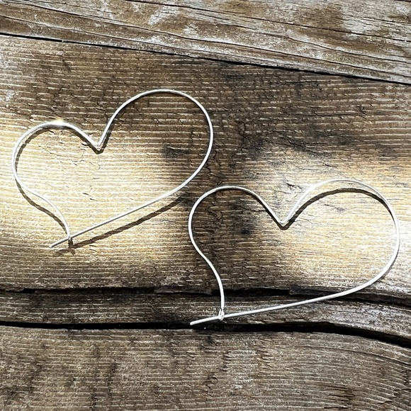 Jewelry - Artful Heart Hoops Modern-chic Silver-tone